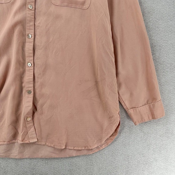 Chicos Button Shirt Womens 2 (US Large) Blush Pink Roll Tab Sleeves - Picture 4 of 15